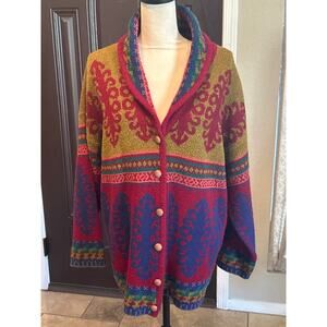 Vintage 90s Lizsport Multicolor Cardigan